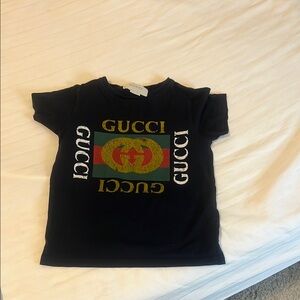 Gucci Black and Green Short Sleeve Tee